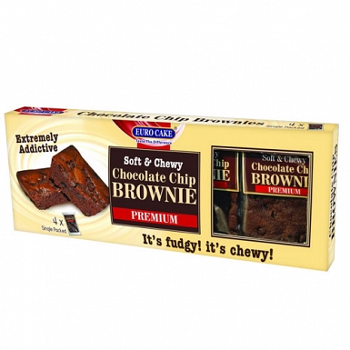 Euro Cake Chocolate Chip Brownie 12 Packs Box